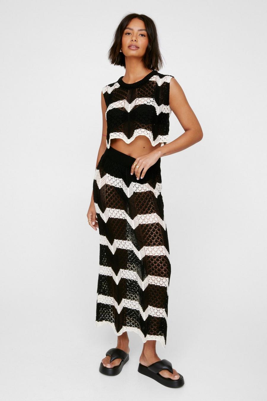 Stripe Knitted Maxi Skirt Co-ord Set