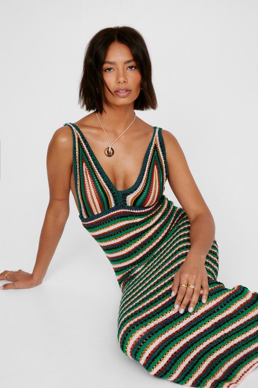 Stripe Knitted Maxi Dress