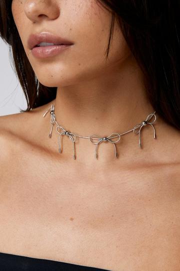 Bow Choker silver