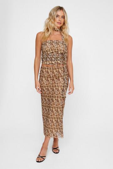 Animal Print Bandeau And Maxi Skirt Co-ord animal