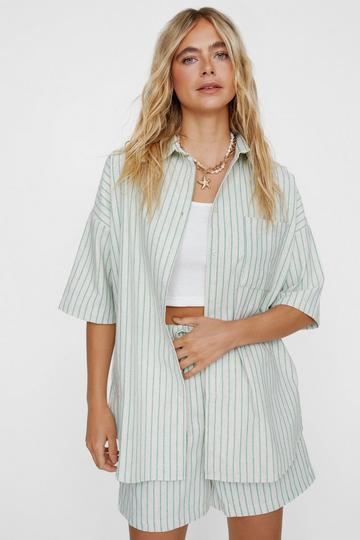 Striped Oversized Shirt green