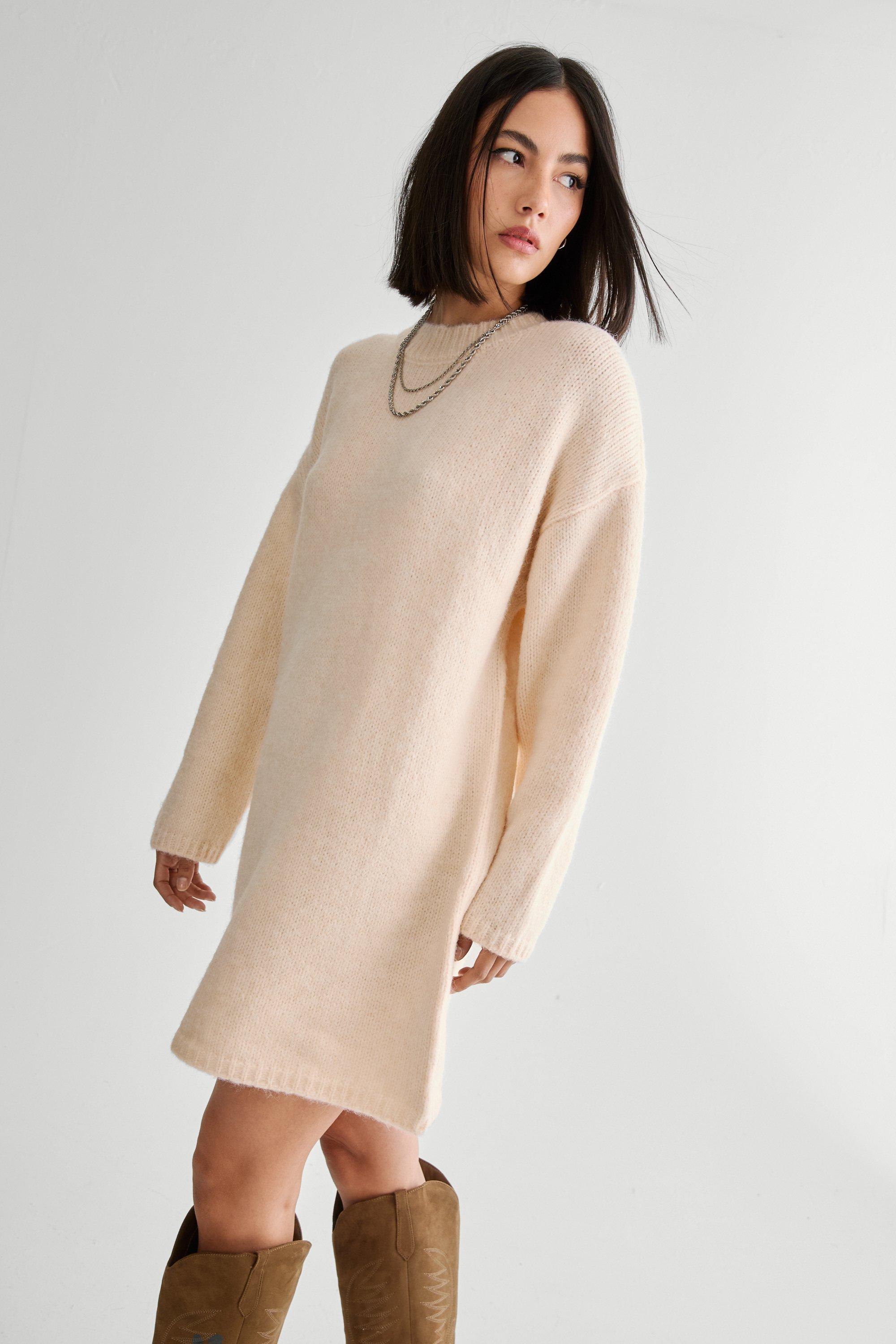 Crew Neck Sweater Dress