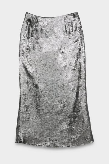 Silver Plus Metallic Maxi Skirt