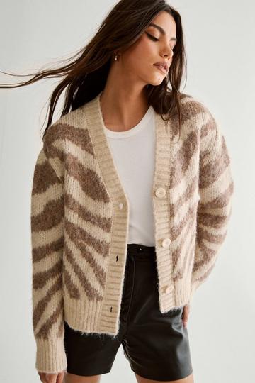 Zebra Cardigan brown