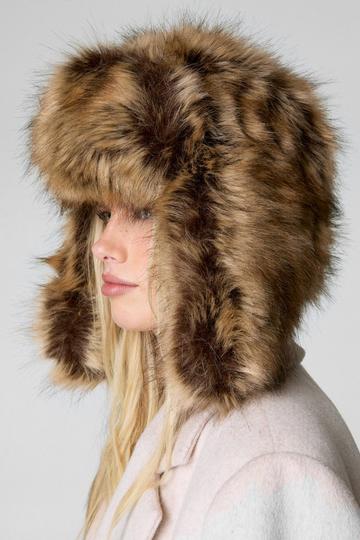 Faux Fur Trapper Hat brown