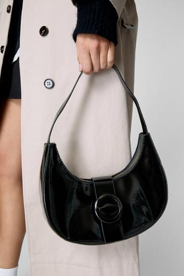 Black Patent Shoulder Bag