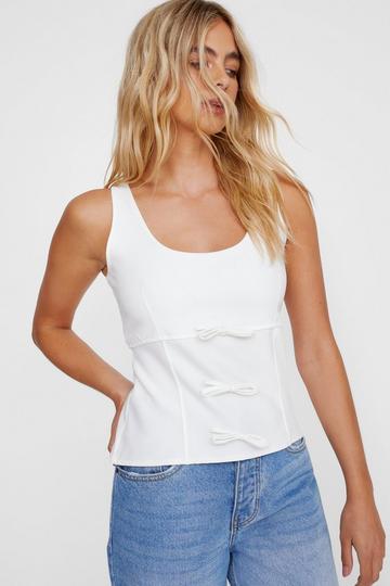 Tie Detail Structured Cami Top white