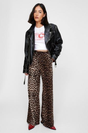 Animal Print Wide Leg Trouser animal