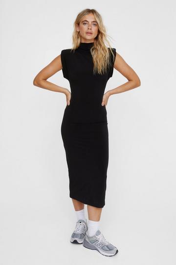 High Neck Sleeveless Maxi Dress black