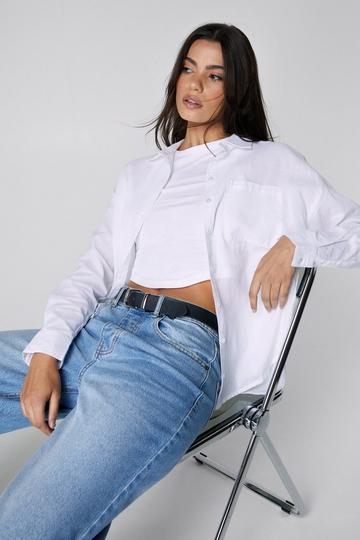 Long Sleeve Linen Shirt white