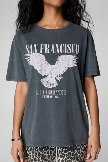 Oversized San Francisco Graphic Print T-Shirt charcoal