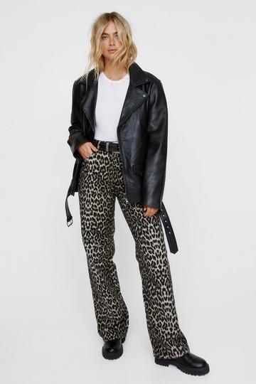 Leopard Straight Leg Jeans leopard