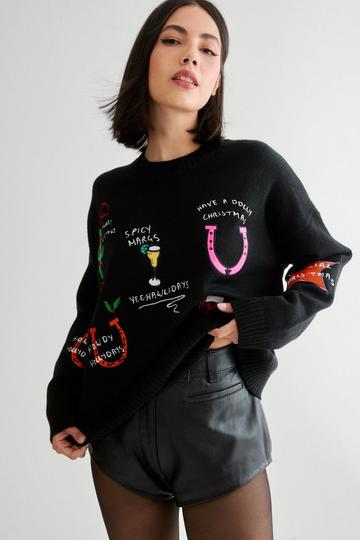 Holiday Motif Holiday Sweater true black