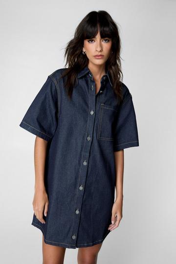 Indigo Denim Shirt Dress indigo