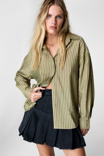 Stripe Oversized Shirt sage