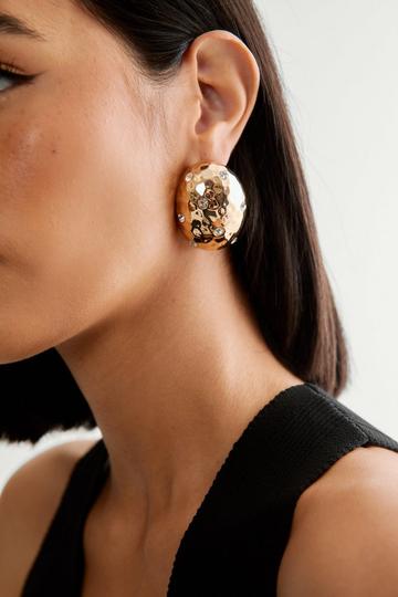 Embellished Textured Earrings gold