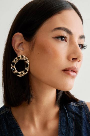 Circular Textured Earrings gold