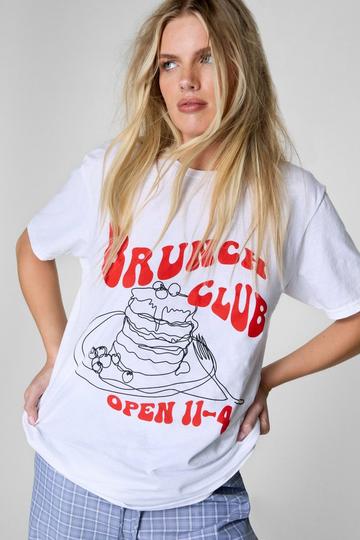 Brunch Club Oversized T-Shirt white