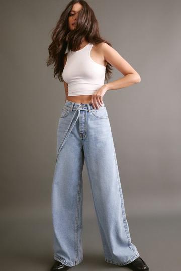 The Belted Wide Leg Jean vintage wash