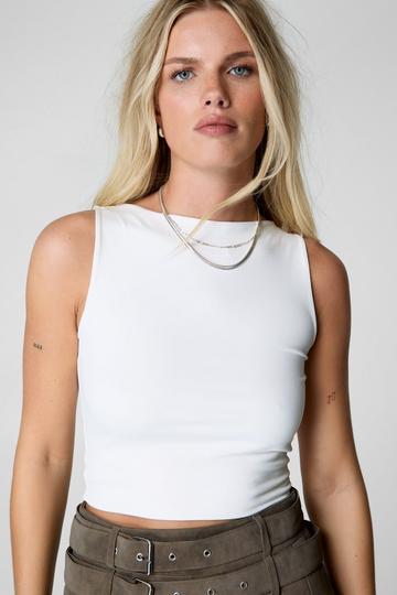 Sleeveless Slinky Top white