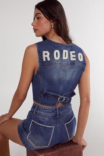 Pearl Rodeo Denim Waistcoat authentic midwash