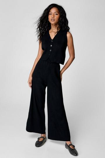 Black Knit Vest and Pant Co-Ord