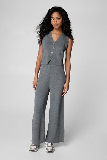 Grey Knit Vest and Pant Co-Ord