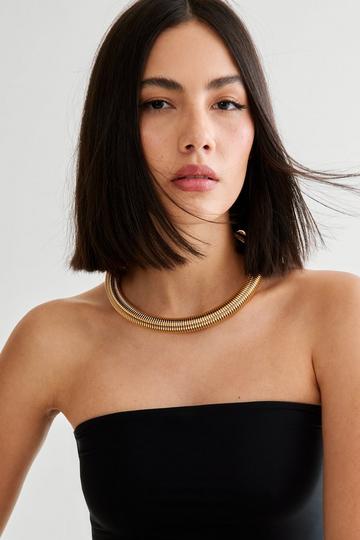 Gold Metallic Chunky Coil Wire Choker