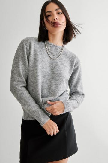 Grey Knit Crewneck Jumper