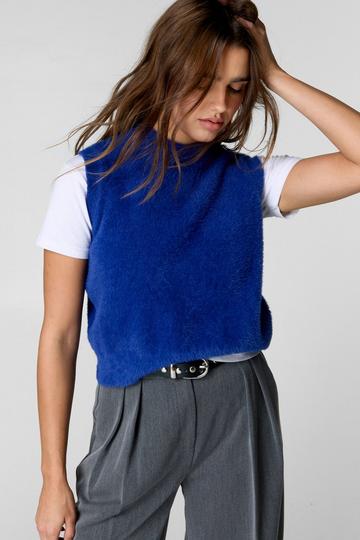 Brushed Knit Vest cobalt