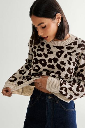 Animal Print Knitted Jumper leopard