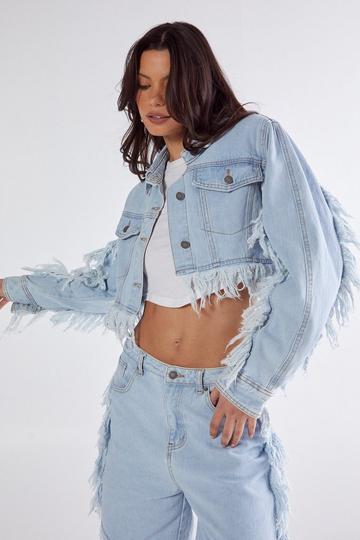 Frayed Edge Denim Jacket light wash