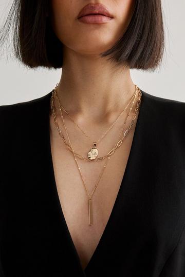 Layered Chain Necklace gold