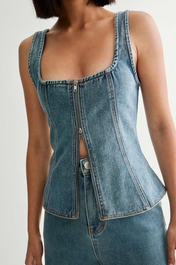 Denim Corset Top vintage wash