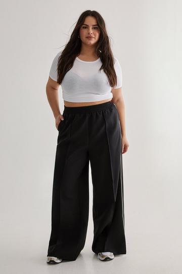 Plus Tailored Contrast Piped Joggers mono