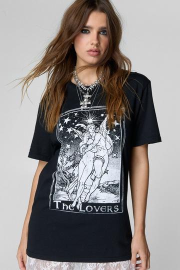 Black The Lovers Oversized Graphic T-Shirt