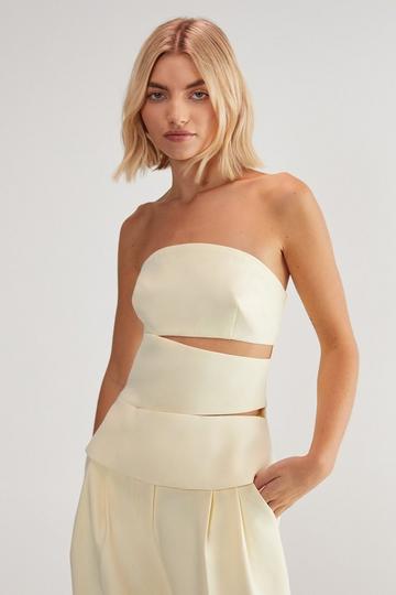 Premium Tailored Cut Out Bustier Top butter