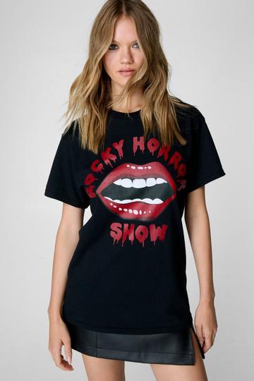 Black Rocky Horror Show Graphic Oversized T-Shirt