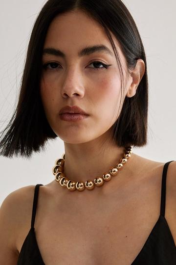 Oversized Beaded Choker gold