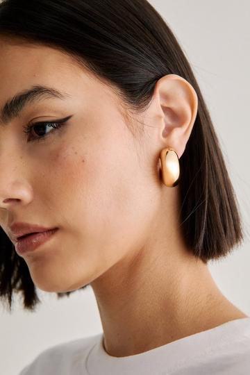 Gold Metallic Chunky Hoop Earrings