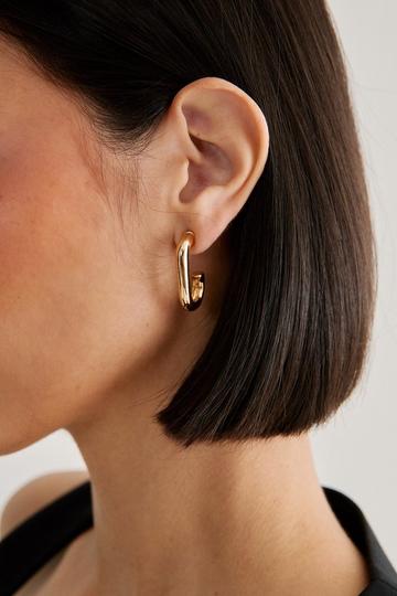 Gold Metallic Hoop Earrings