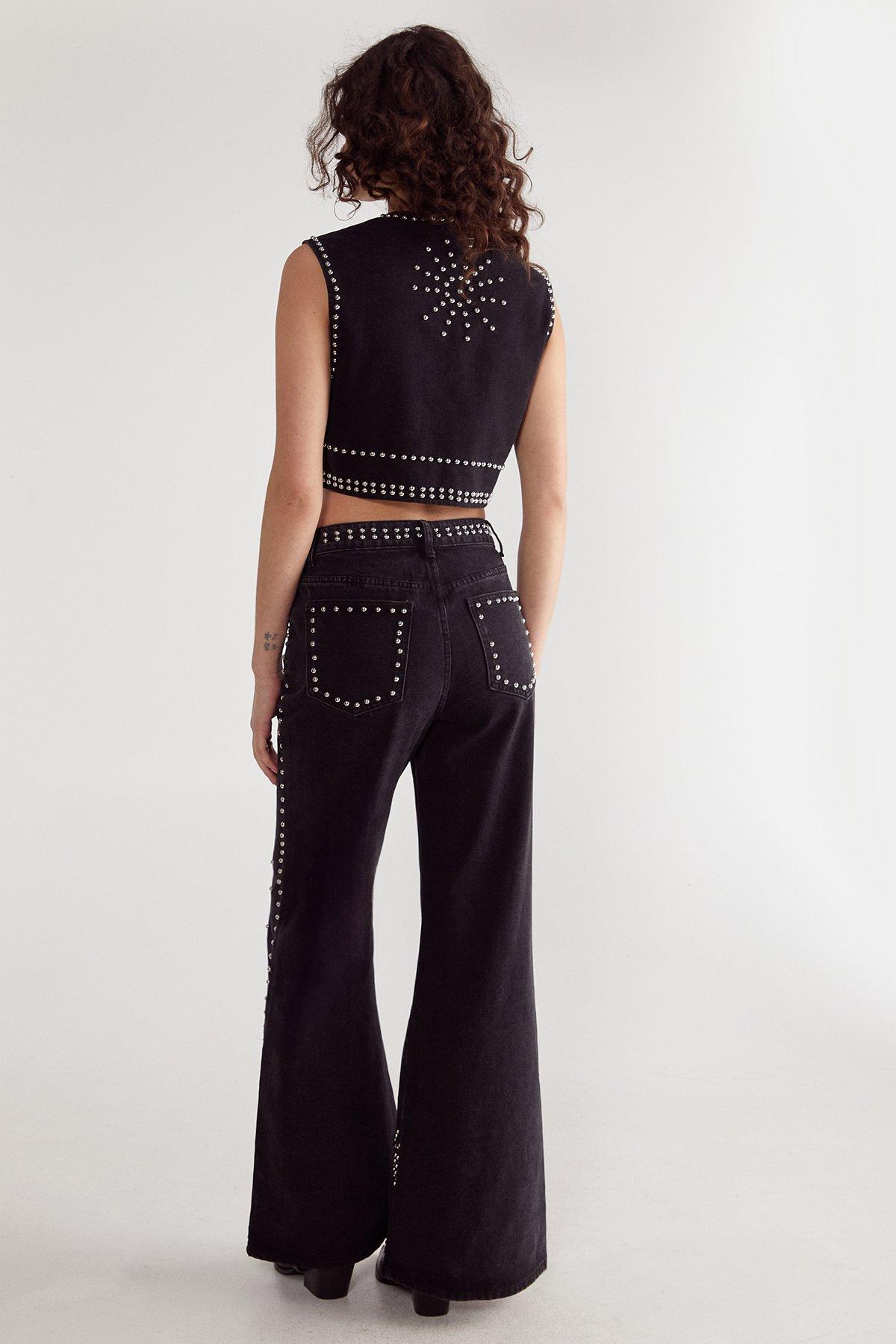 Az) Western Studded Flare Jean | Nasty Gal