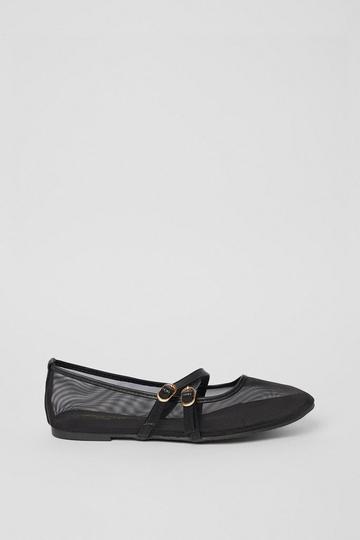 Mesh Net Ballet Flat black