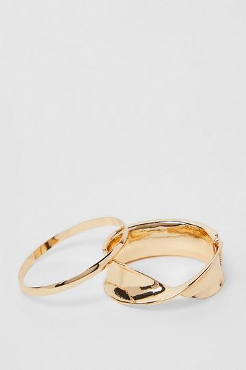 Abstract Bracelet 2 Pack gold