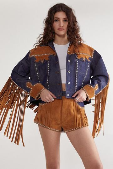 Denim Suede Mix Jacket multi