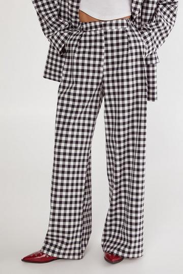 Gingham Tailored Wide Leg Pant mono