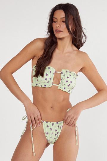 Ditsy Floral Ruched Bandeau Bikini Set mint