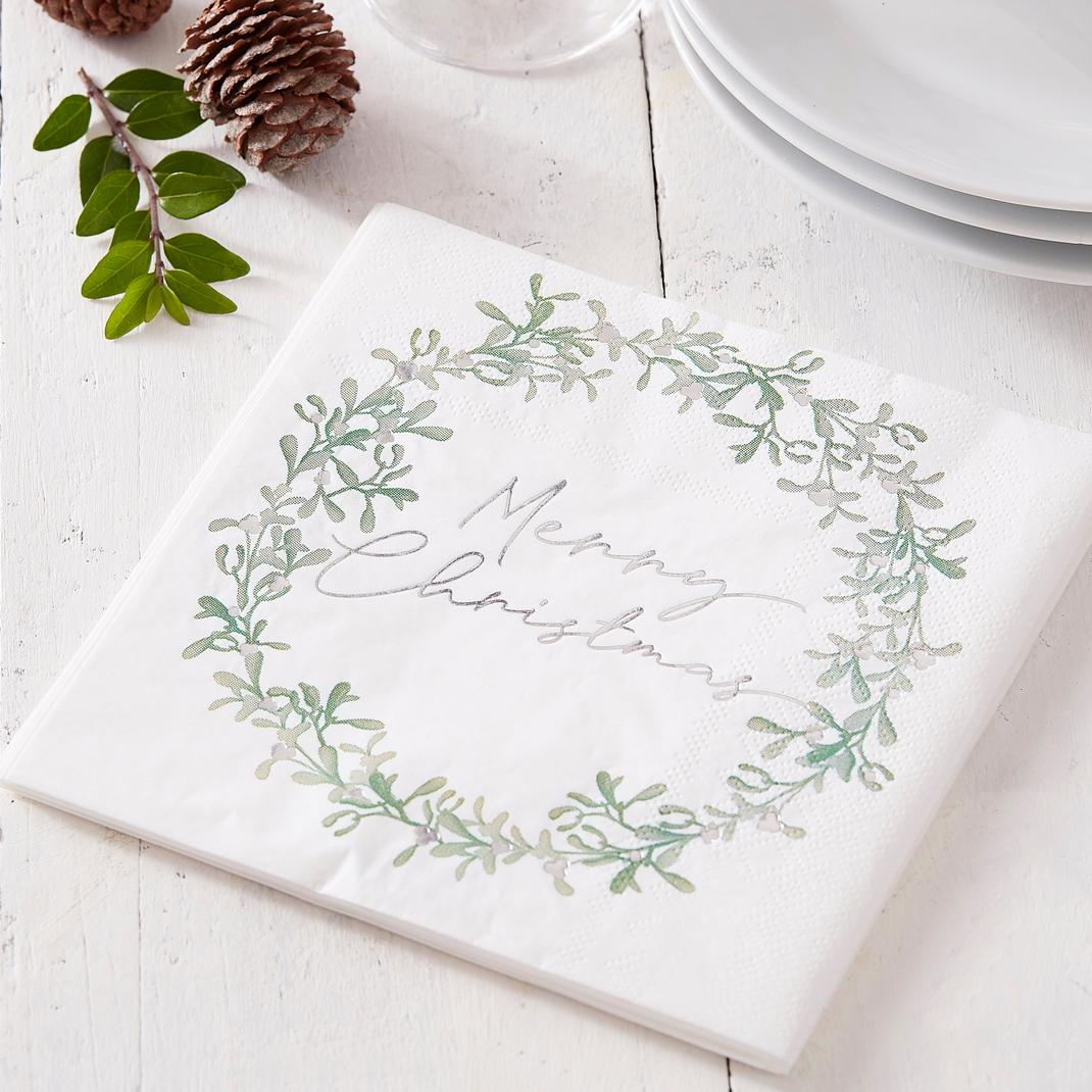144 Ginger Ray 'Merry Christmas' Paper Napkins image number 1