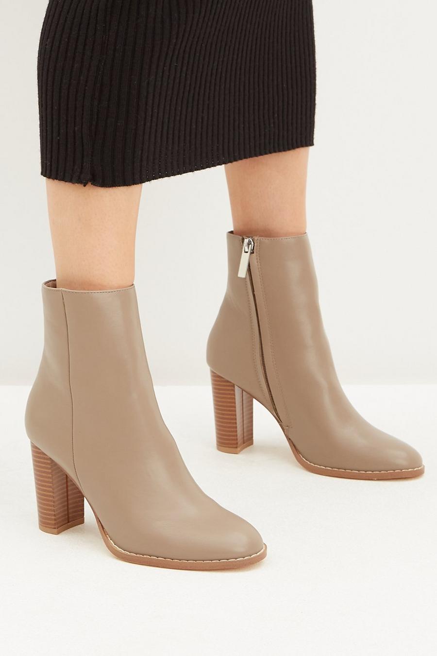 Amalie Stack Heeled Ankle Boot