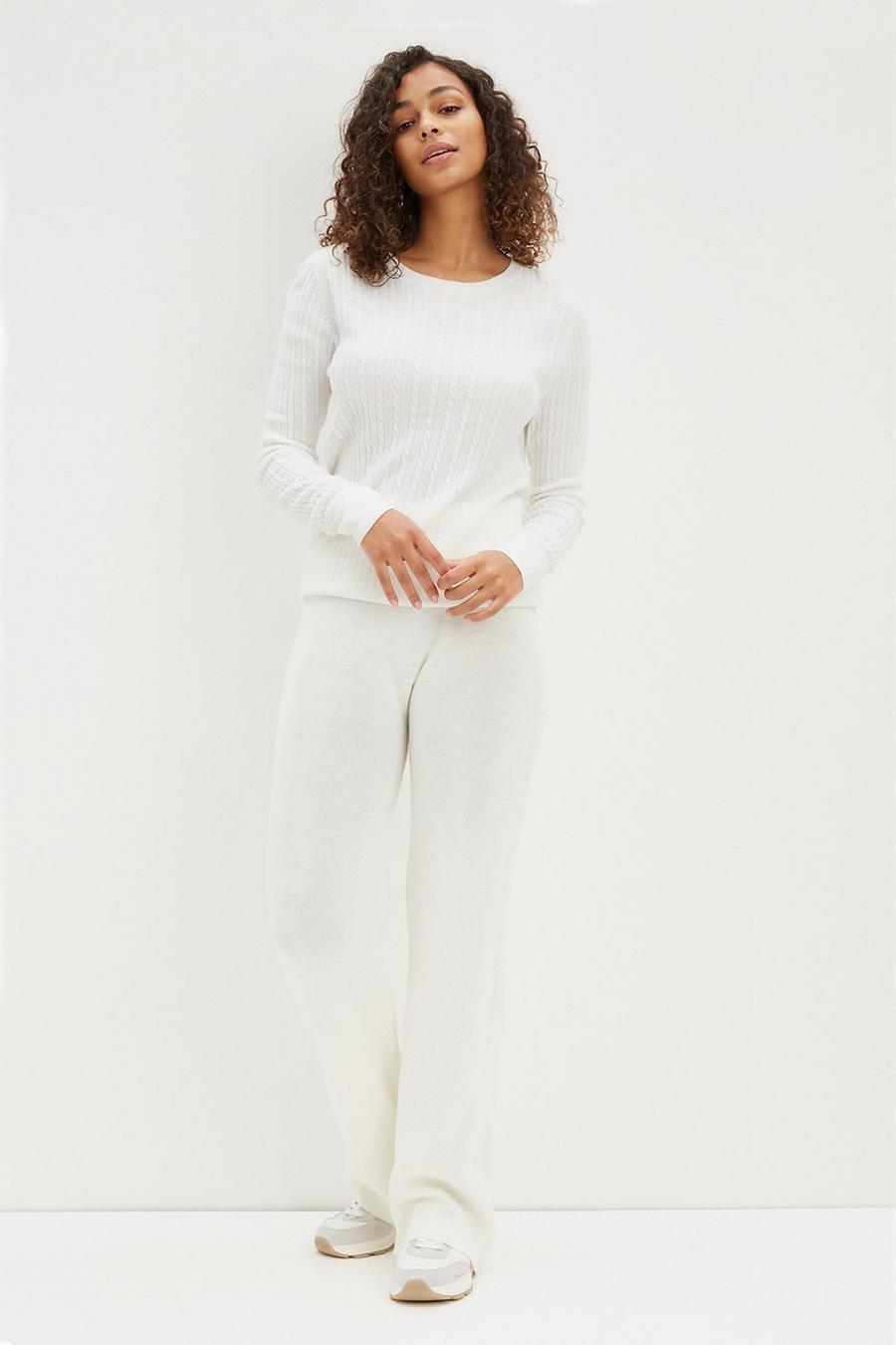 Knitted Wide Leg Trousers 